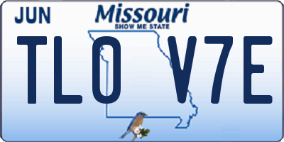 MO license plate TL0V7E