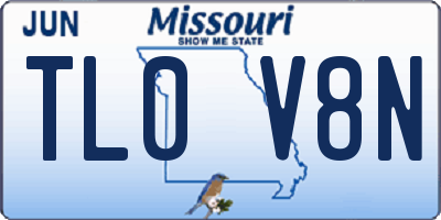 MO license plate TL0V8N