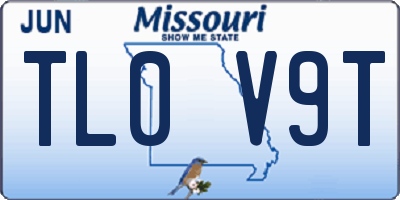 MO license plate TL0V9T