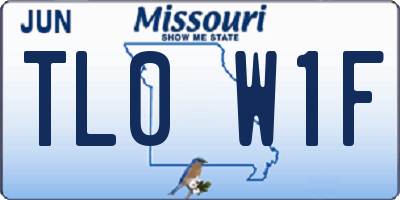 MO license plate TL0W1F