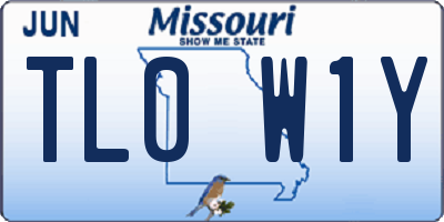 MO license plate TL0W1Y