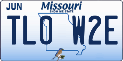 MO license plate TL0W2E