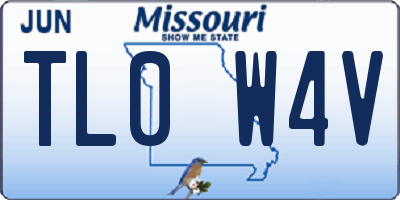 MO license plate TL0W4V