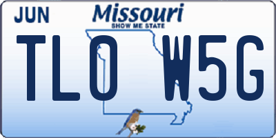 MO license plate TL0W5G
