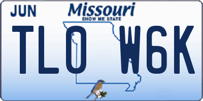 MO license plate TL0W6K
