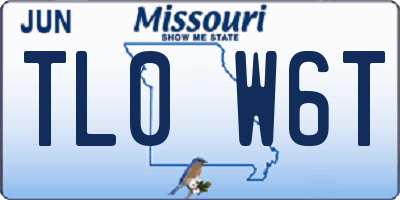 MO license plate TL0W6T