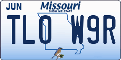 MO license plate TL0W9R
