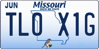 MO license plate TL0X1G