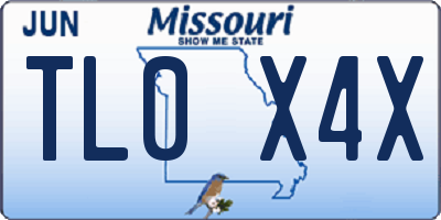 MO license plate TL0X4X