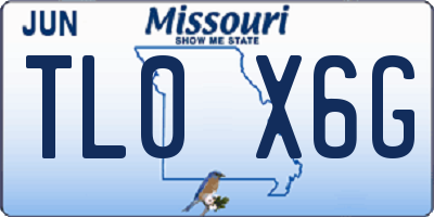 MO license plate TL0X6G