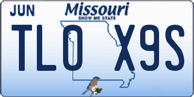 MO license plate TL0X9S