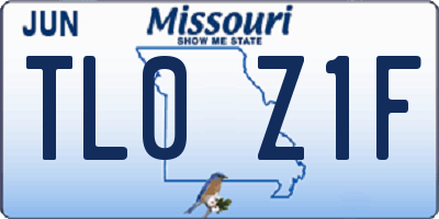 MO license plate TL0Z1F