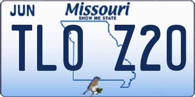MO license plate TL0Z2O