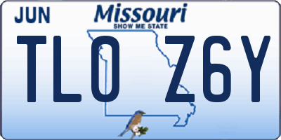 MO license plate TL0Z6Y