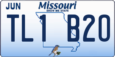 MO license plate TL1B2O