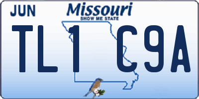 MO license plate TL1C9A