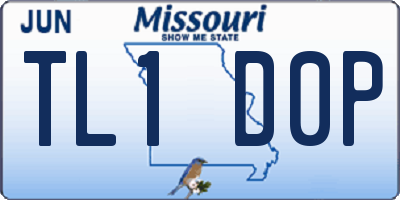 MO license plate TL1D0P