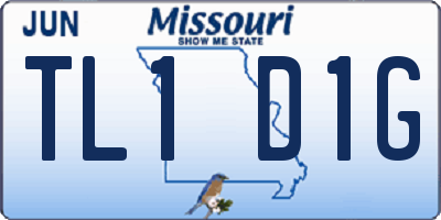 MO license plate TL1D1G