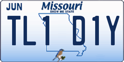 MO license plate TL1D1Y