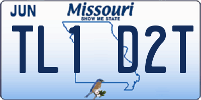 MO license plate TL1D2T