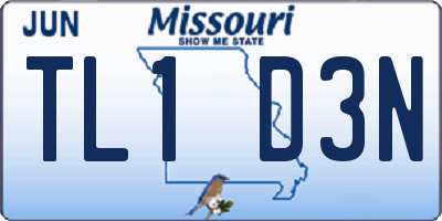 MO license plate TL1D3N
