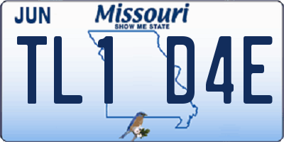 MO license plate TL1D4E