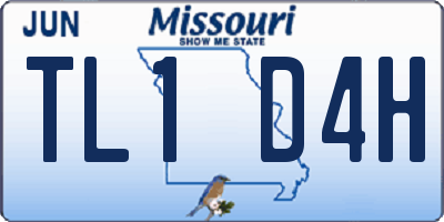 MO license plate TL1D4H