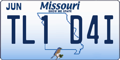MO license plate TL1D4I