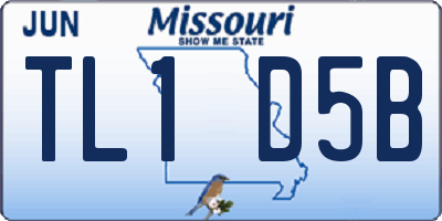 MO license plate TL1D5B