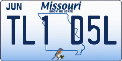 MO license plate TL1D5L