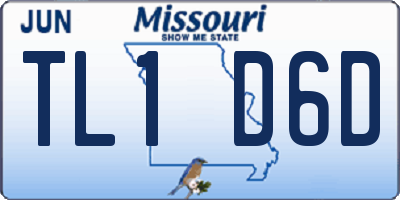 MO license plate TL1D6D