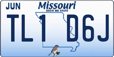 MO license plate TL1D6J