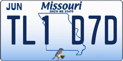 MO license plate TL1D7D