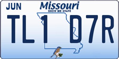 MO license plate TL1D7R