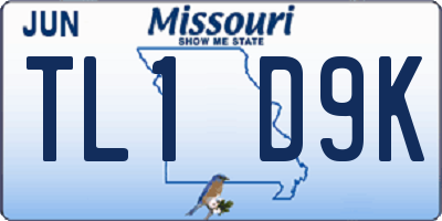 MO license plate TL1D9K