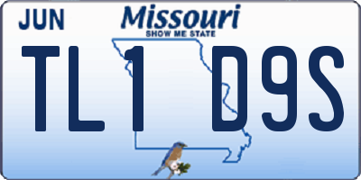 MO license plate TL1D9S