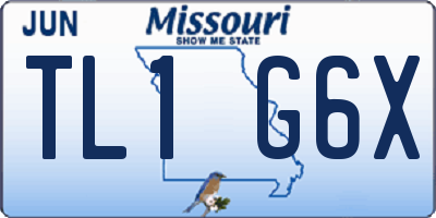 MO license plate TL1G6X
