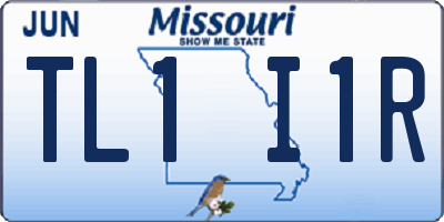MO license plate TL1I1R
