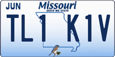 MO license plate TL1K1V