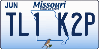 MO license plate TL1K2P
