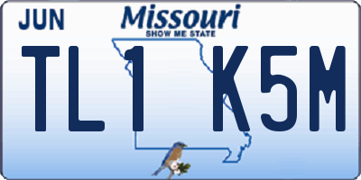 MO license plate TL1K5M