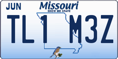 MO license plate TL1M3Z