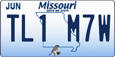 MO license plate TL1M7W