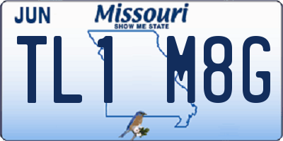 MO license plate TL1M8G