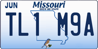 MO license plate TL1M9A