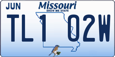 MO license plate TL1O2W