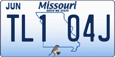 MO license plate TL1O4J
