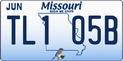 MO license plate TL1O5B