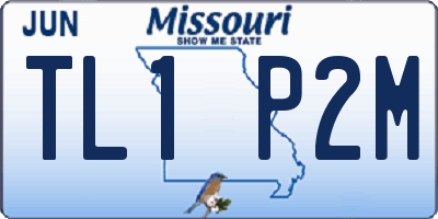 MO license plate TL1P2M