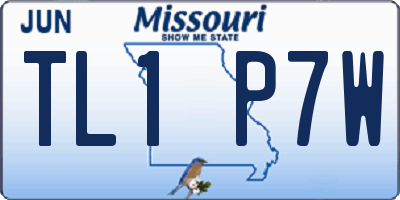 MO license plate TL1P7W